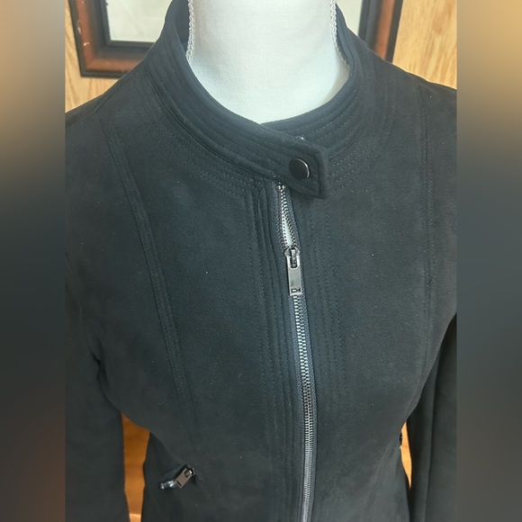 Coalition LA Black Faux Suede Moto Jacket Size L - Picture 7 of 10